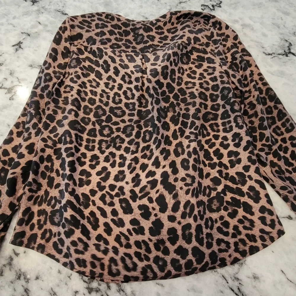 Joie Wild Elegance Leopard Print Button-Down Shirt - Picture 2 of 5